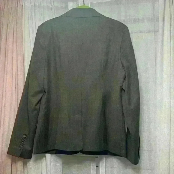 Merona Sz 14 Brown pin-striped lined single breasted blazer Item# 2S - Picture 5 of 7